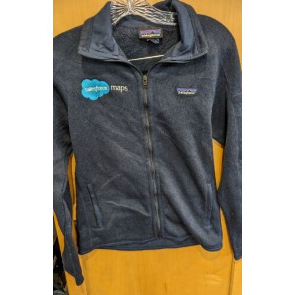 Women's Patagonia Blue  Full Zip Jacket Fleece Lined  Medium ‎ Embroidery
